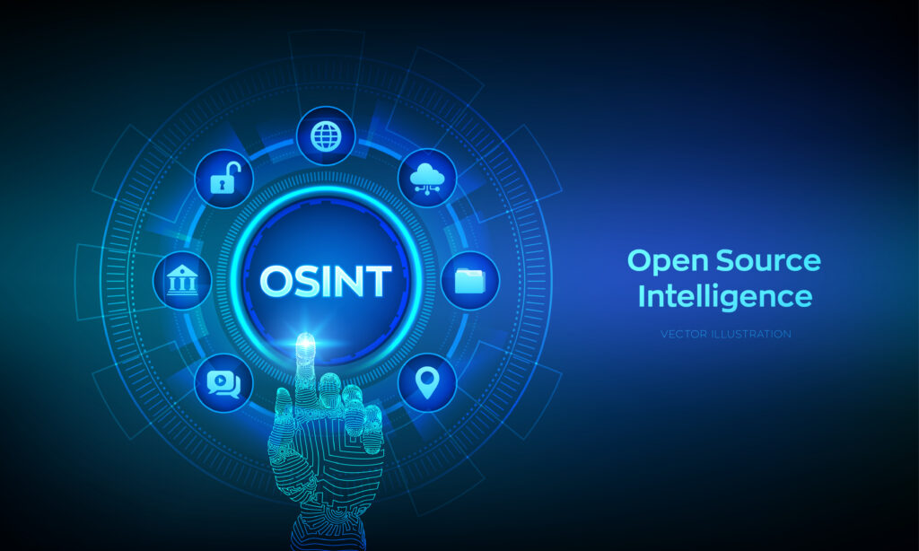 Open source intelligence OSINT data analyse concept